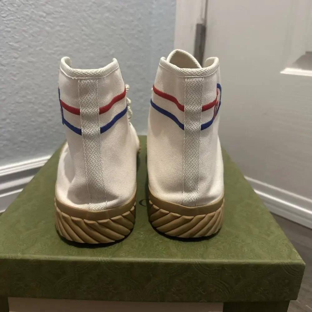 Authentic GUCCI INTERLOCKING G FABRIC BOOTIE SNEAKERS GG 11 (fits USA 12) 703033